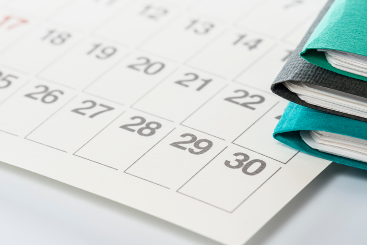 根管治療の期間を示すカレンダー