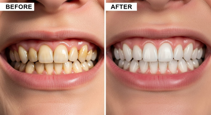 ホワイトニングをする前後のイメージ