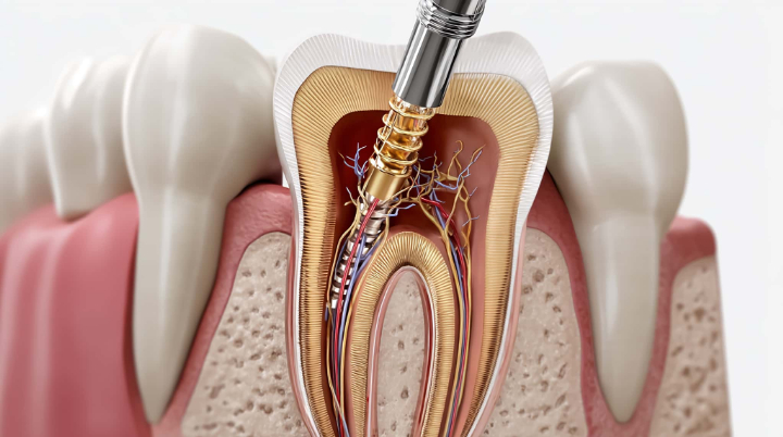 根管治療で歯の神経を除去しているイメージ