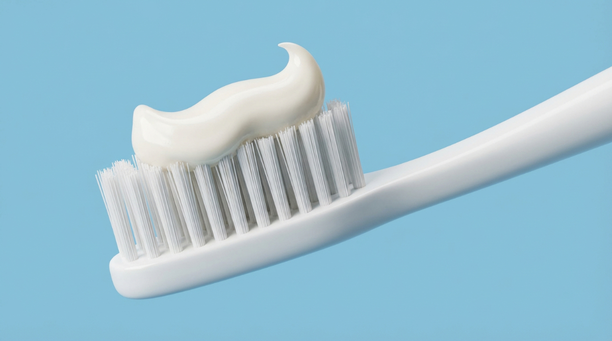 知覚過敏用の歯磨き粉を使用する様子