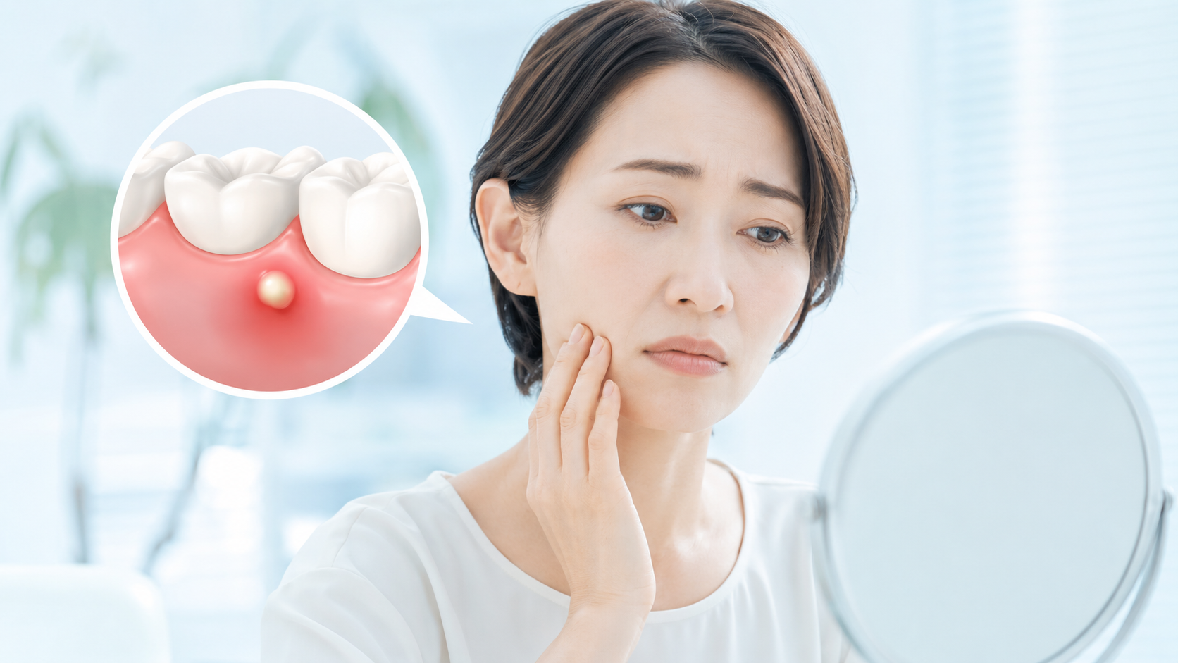 フィステルを気にする女性